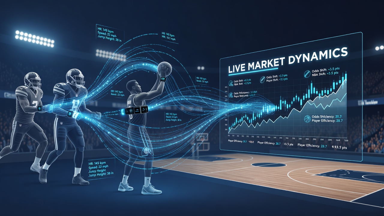 Wearable technology devices tracking athlete performance data in professional sports environments