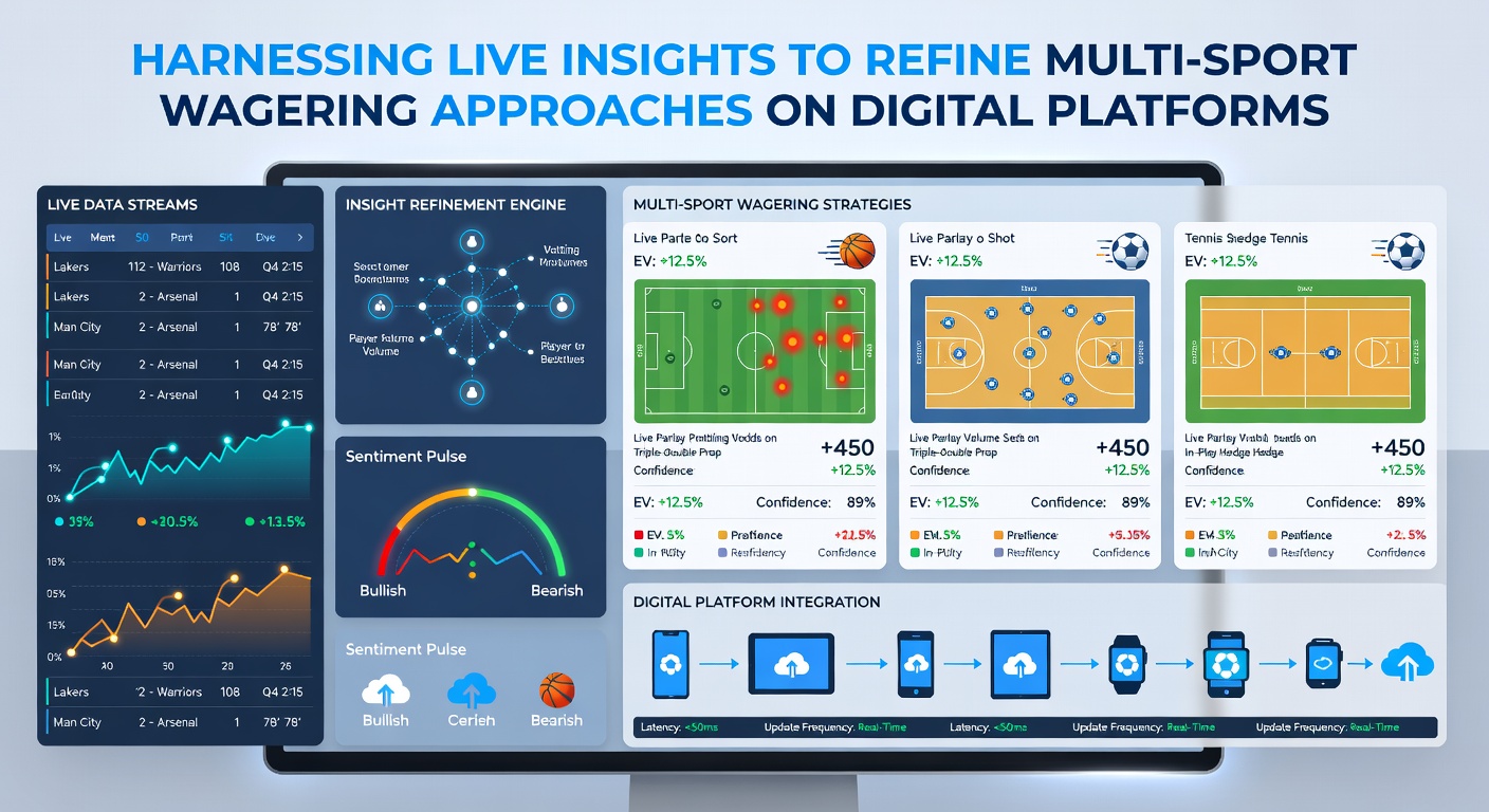 Analytics dashboard showing real-time multi-sport data correlations and live wagering adjustments