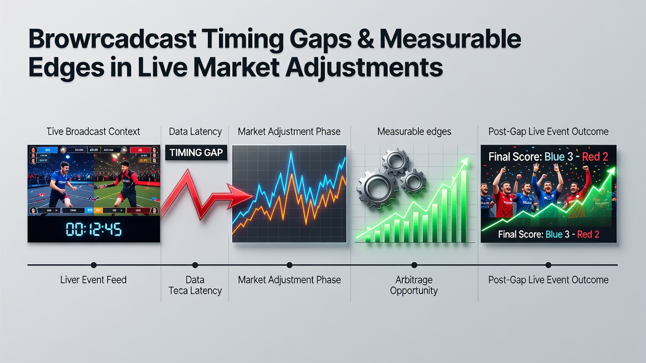 Graph showing timing gaps between live action and broadcast feeds in team sports events