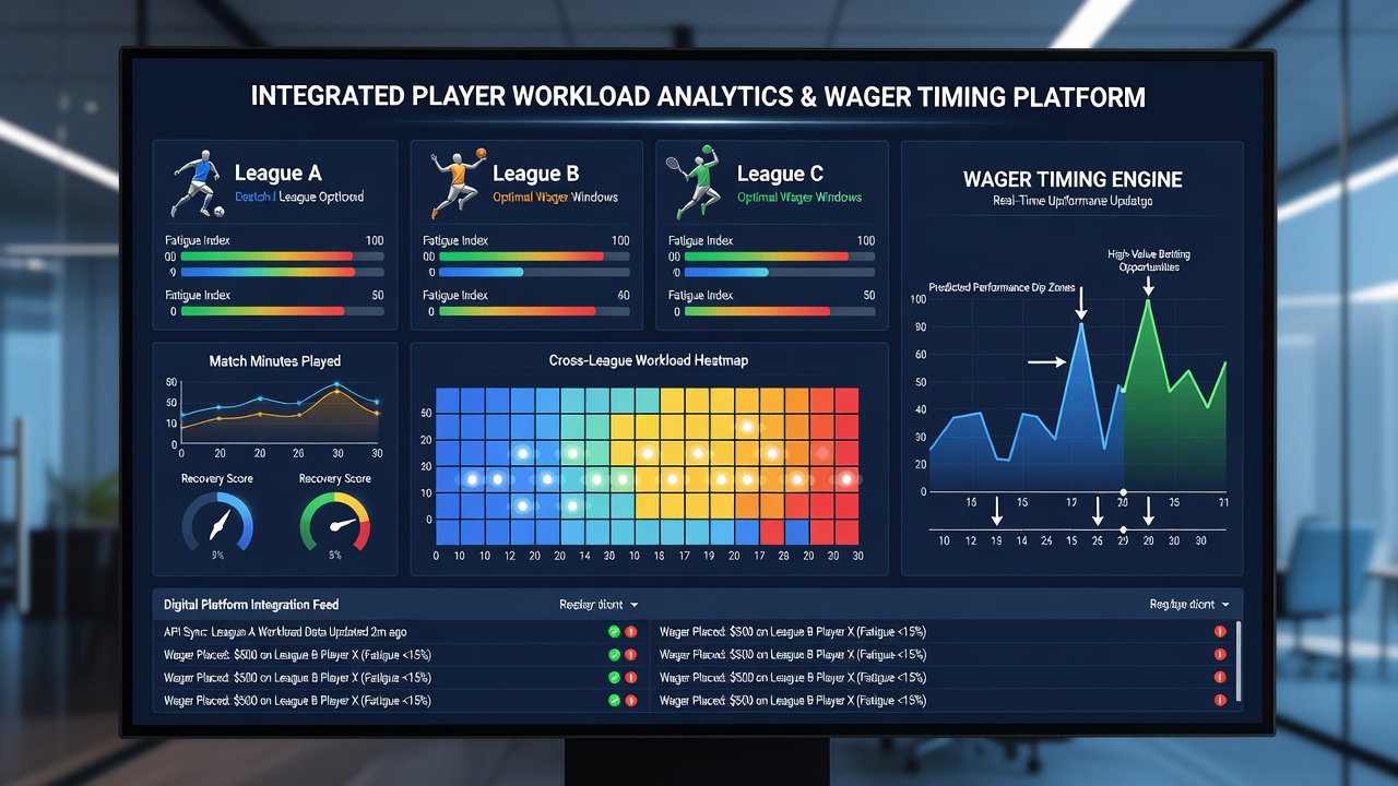 Dashboard displaying integrated player workload metrics across professional leagues for wager timing decisions