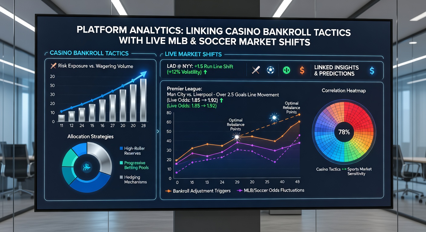 Analytics interface displaying real-time soccer market movements and corresponding casino bankroll reallocations
