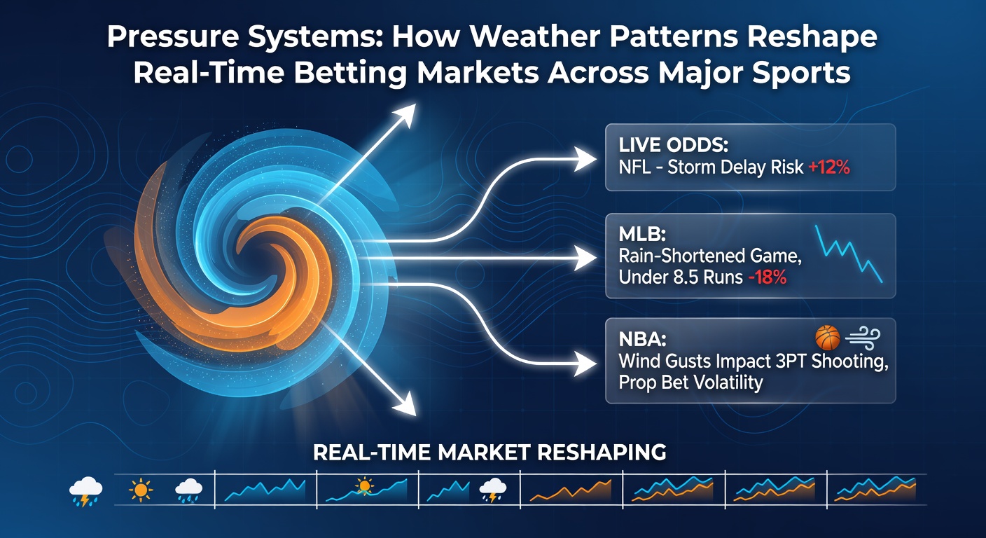Satellite view of weather pressure systems moving across North America during spring sports season