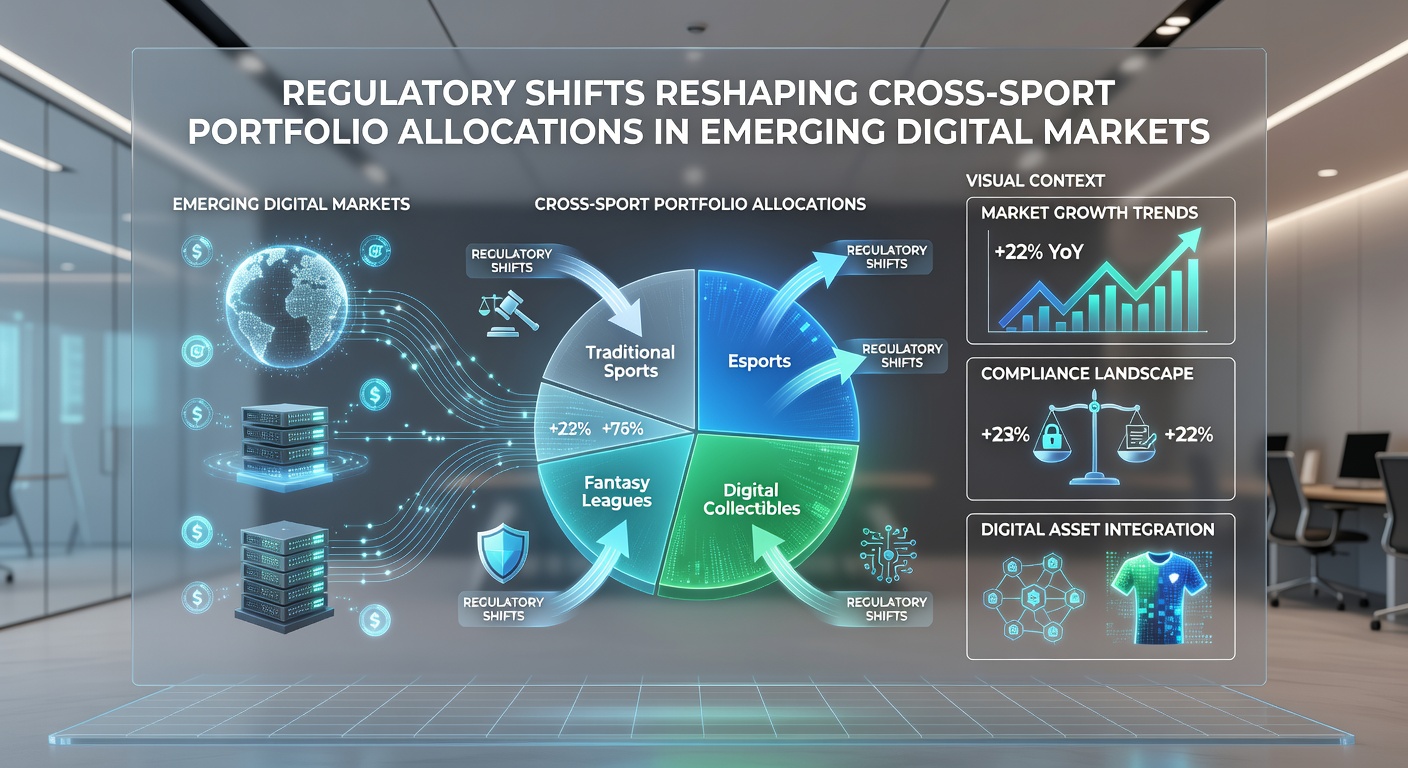 Analytics charts displaying shifts in sports betting allocations across basketball, soccer, and tennis categories with regulatory timeline markers