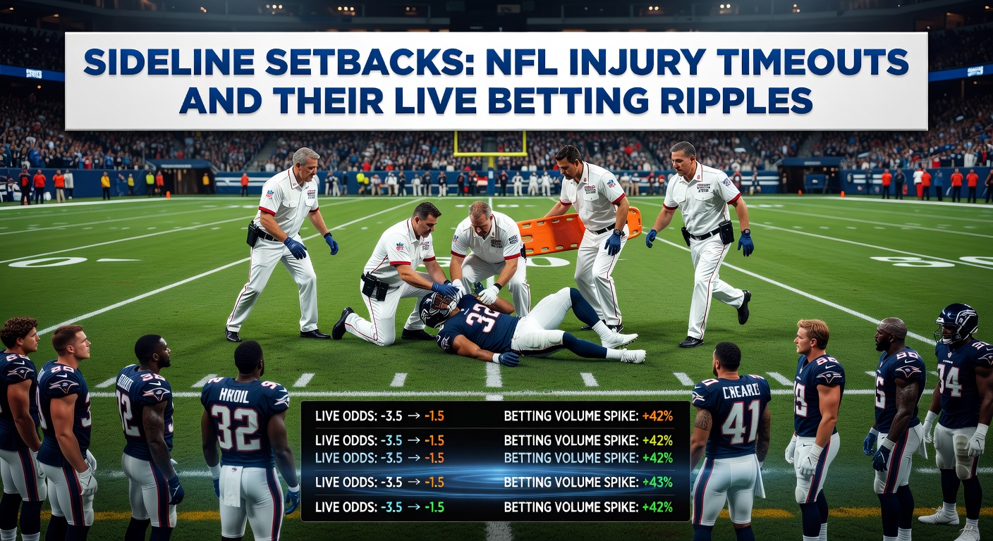 Live betting interface showing rapid odds changes during an NFL injury timeout